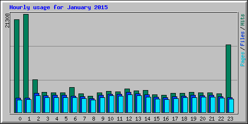 Hourly usage for January 2015