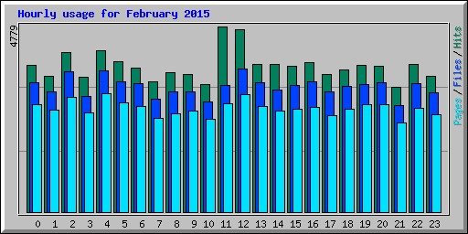 Hourly usage for February 2015